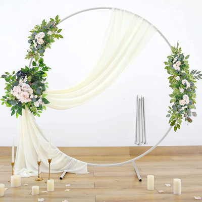 Round Backdrop Stand 6.56FT Metal Wedding Arch
