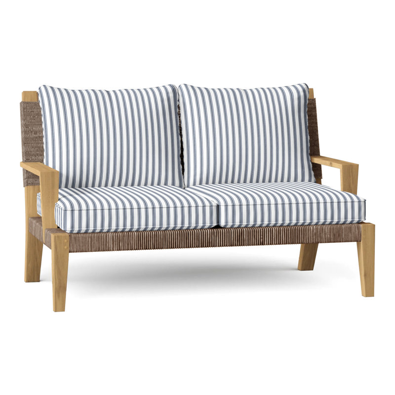 Hadley Outdoor 2 - Seat Loveseat, Hadley Hemp, Perigold Excel Denim