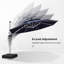 3.6m Square Lighted Cantilever Parasol With Base And Umbrella Cover-1726731915