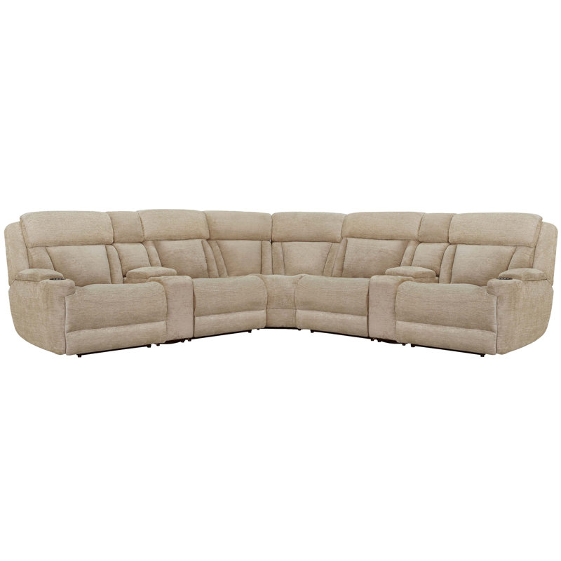 Pul 7 Piece Modular Power Reclining Sectional With Power Adjustable Headrests, Lucky Fawn