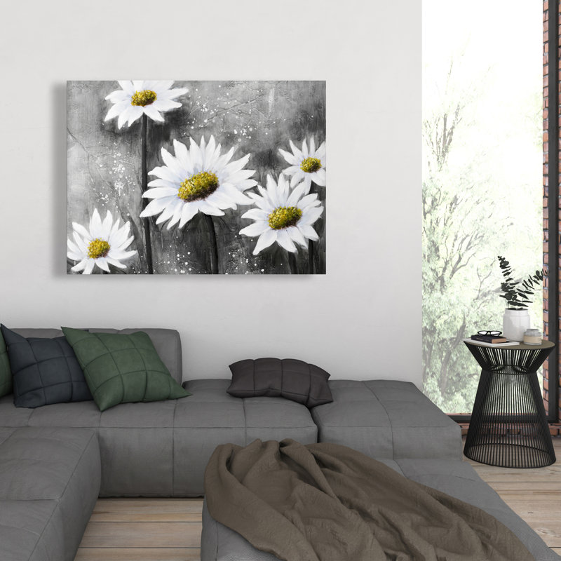 Marguerites - Toile pour salon, H 48 po x l 36 po