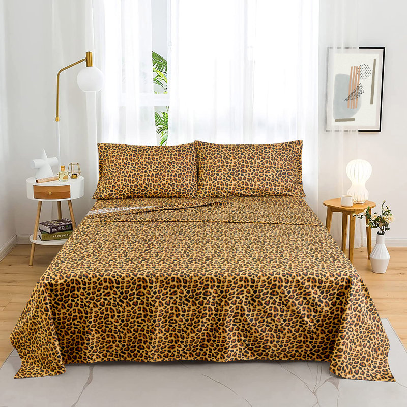 Ensemble de draps 100% coton Marilee, Ensemble de draps pour taille de lit très grand a, Brun