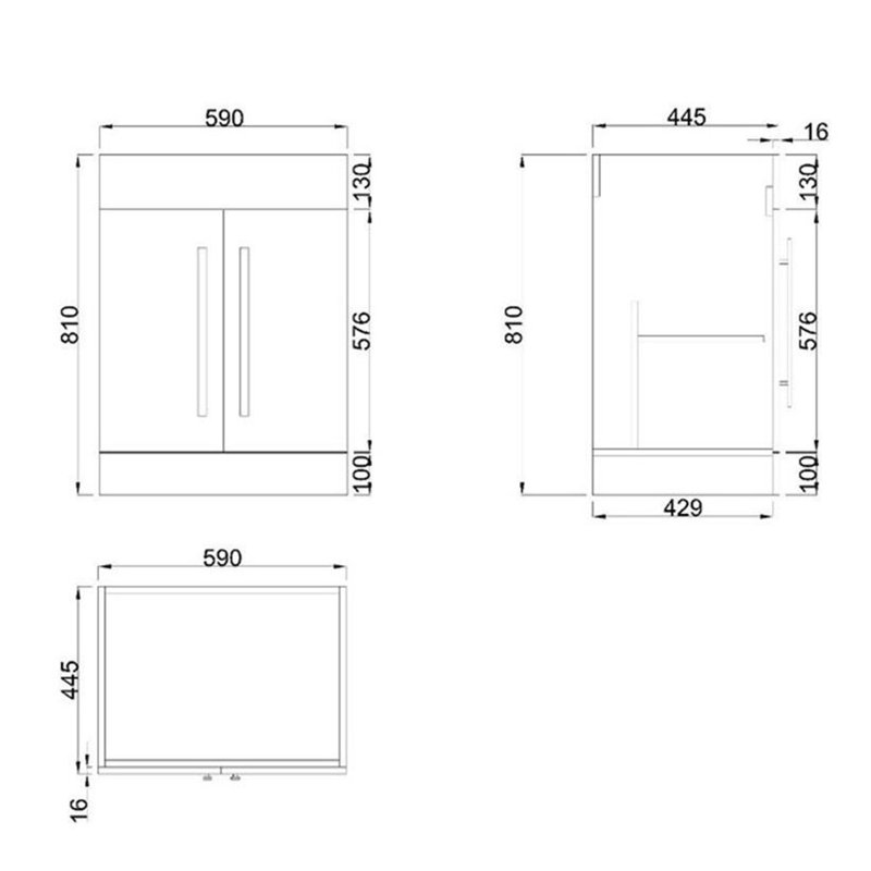 Edmonston 600mm Single Bathroom Vanity with Polyglomerate Basin, White