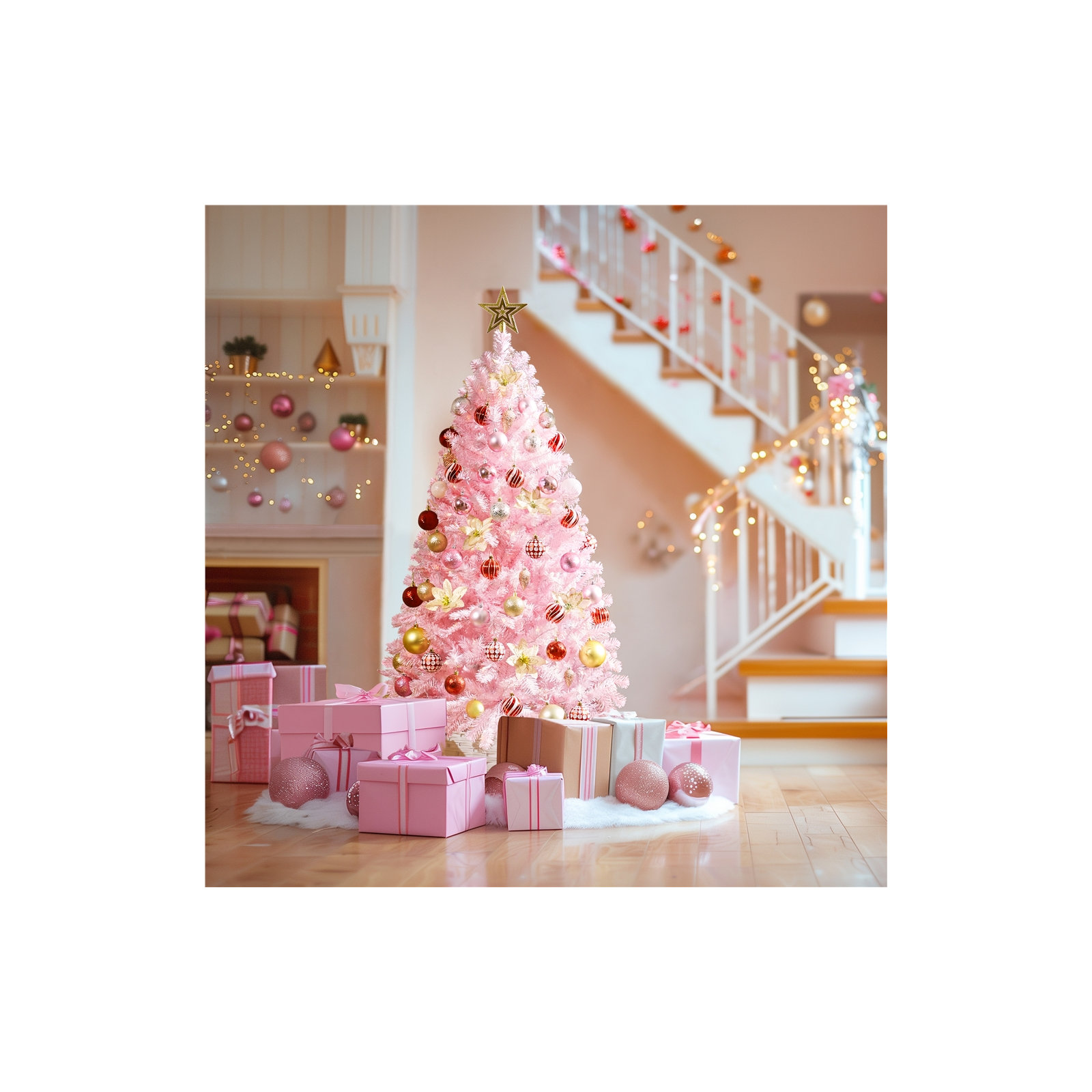Pre-Lit Fir Artificial Christmas Tree, 4.5’