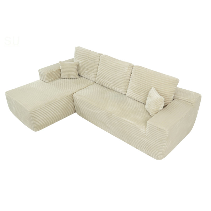 105 Inch Cloud Sectional Couch With L-Shape Chaise, Modern Modular Sofa With Deep Seat, Upholstered For Living Room, No Assembly Required