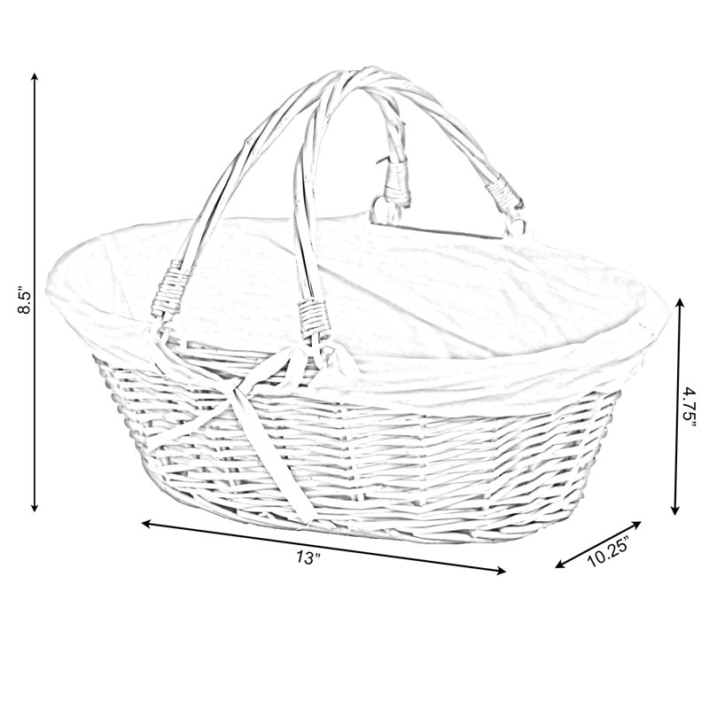 Wicker Willow Picnic Basket with Double Drop-Down Handles