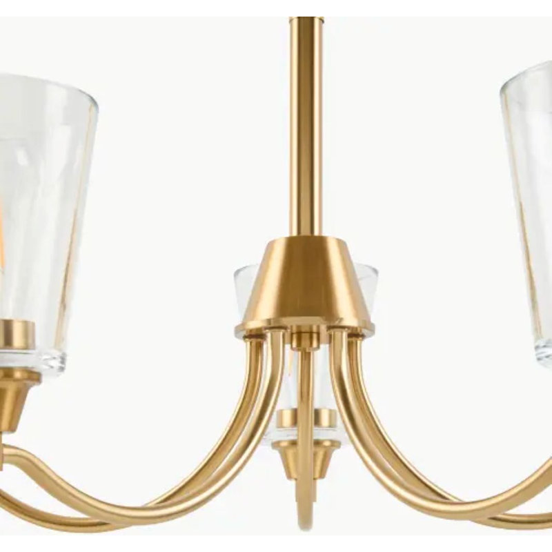 Lustre Yueva, Clair, Brass, 5 lumières