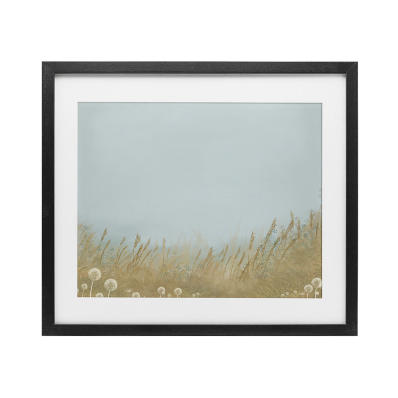 «Misty Meadows Blowing in Wind», reproduction encadrée sous verre, conception de Renel Peters, Cadre noir minuit