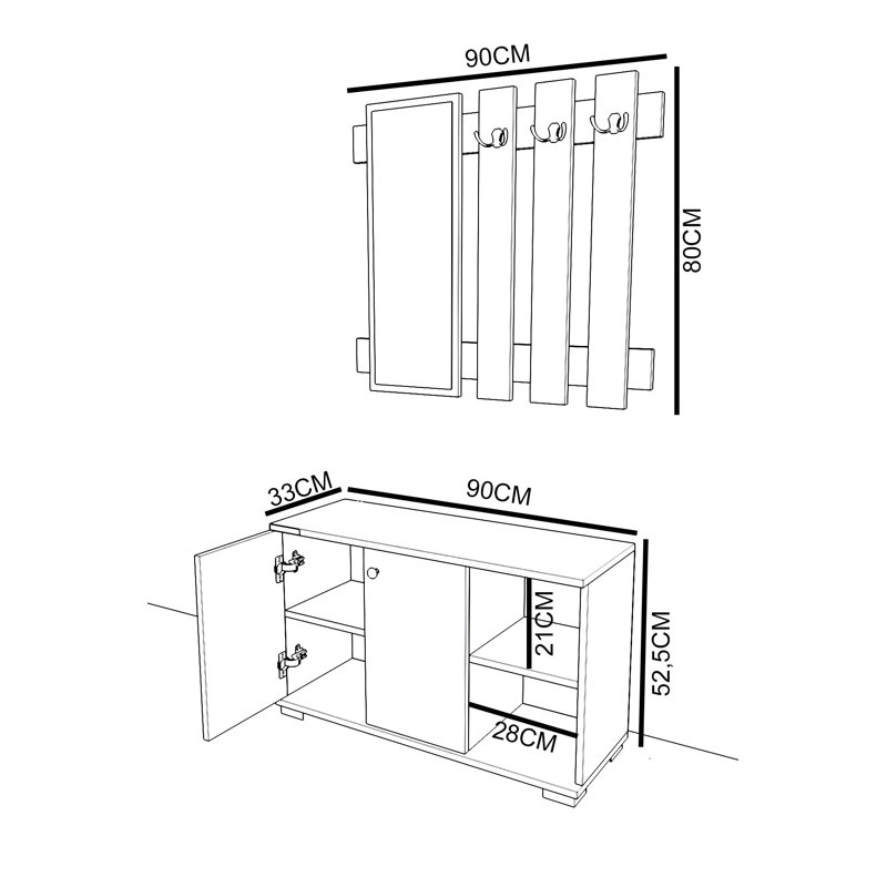 Josniel Hallway Set with Storage Bench