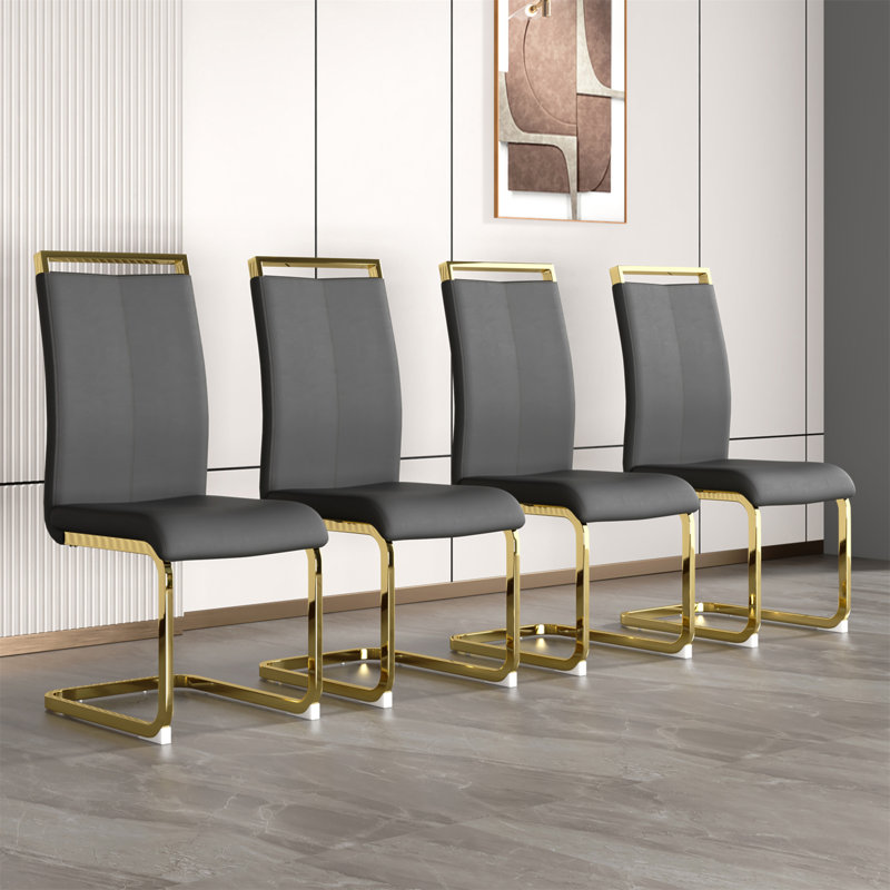 Chaise Maydell, Gris, Doré, 4