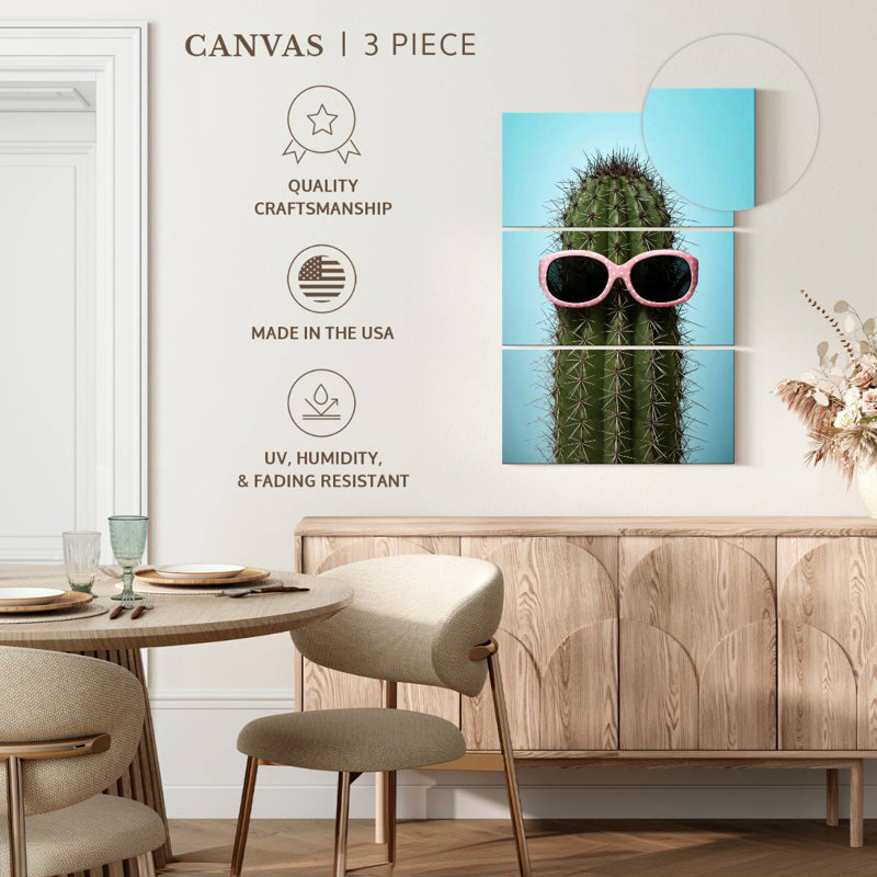 Cactus Harnek avec lunettes de soleil, H 32 po x l 20 po