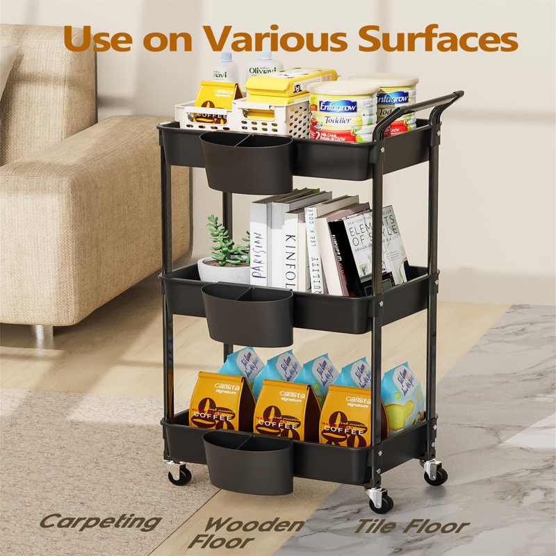Runa Metal Bar Cart,  Black