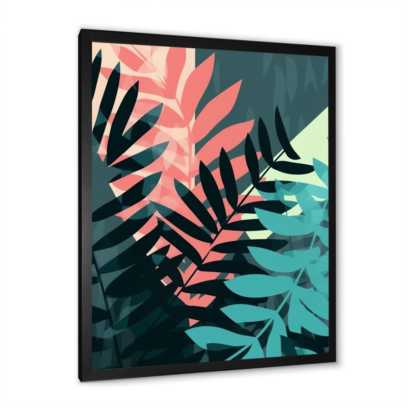 Garett Harmonious Ferns IV sur impression sur toile, Cadre photo noir, H 32 po x l 24 po x P 1 po