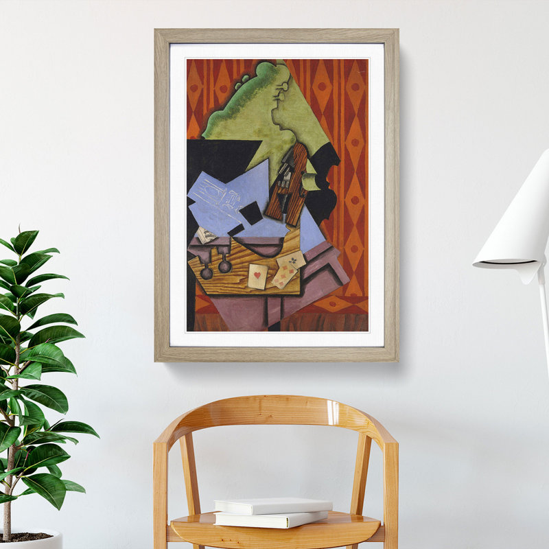 Violin Still Life Vol.2 by Juan Gris - Picture Frame Painting, 36cm H x 27cm W x 2cm D, Oak