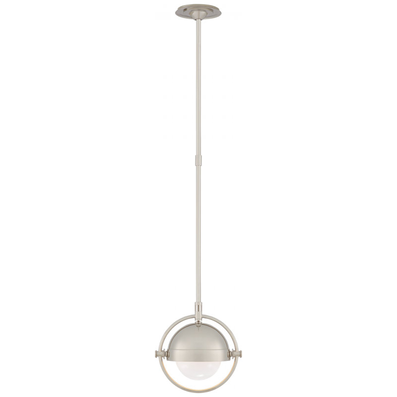 Thomas O'Brien Decca 1 - Light Pendant, 12.5" H x 11.75" W x 11.75" D, Polished Nickel