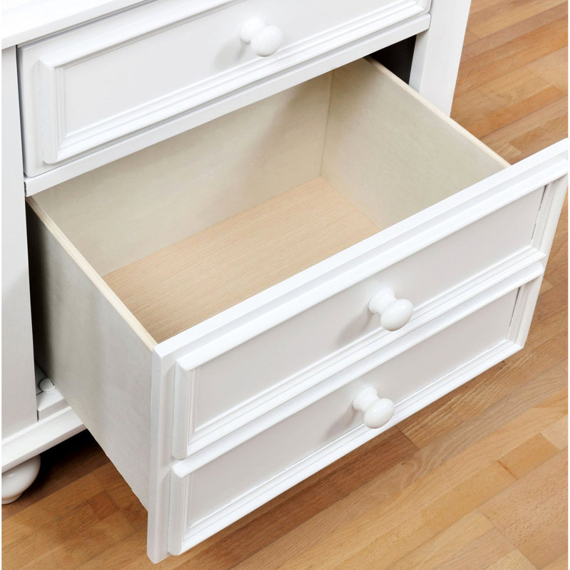 Table de chevet blanche en bois 2 - Accessoire de chambre à coucher traditionnel avec pieds tournés, assemblage facile, capacité de poids de 200 livres, table de chevet 2 tiroirs, élément de décoration simple