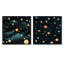 Imran - Ensemble de 2 collages abstraits carrés-101848914-101848915
