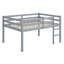 Lit mezzanine double en bois d'hévéa avec échelle-689158611