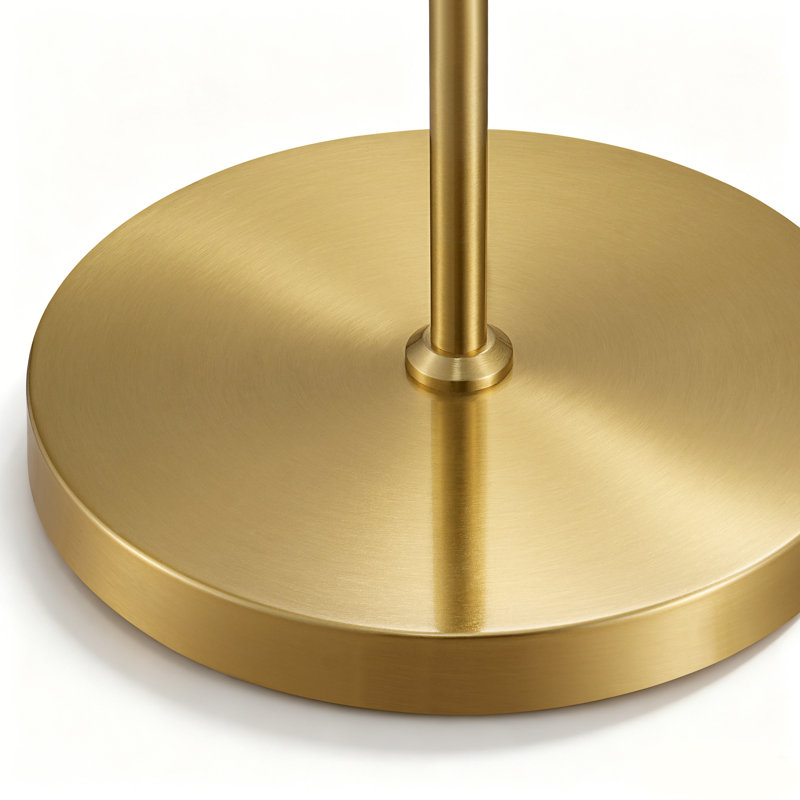 Lampe sur pied traditionnelle 61 "avec abat-jour pétale festonné, télécommande et ampoule à intensité variable incluse, Gold
