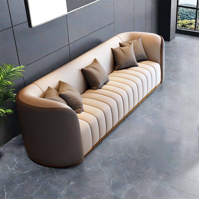 Ensemble de salon en similicuir Anagnost, Blanc / gris