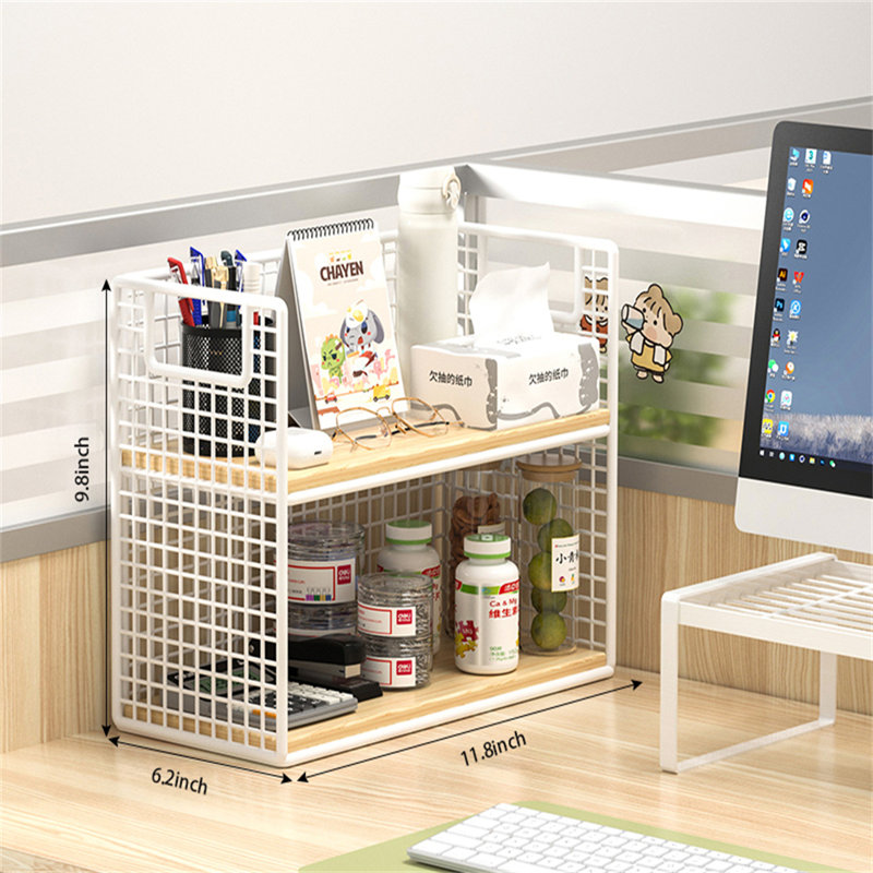 Organisateur de bureau en maille Xyliana, Jaune