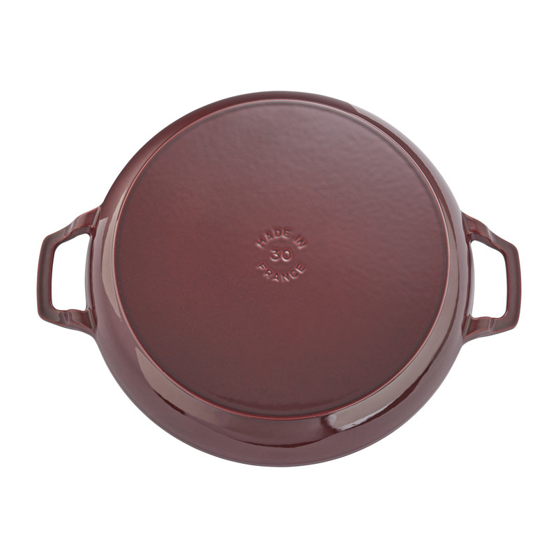 Cast Iron 3.59-qt Braiser with Glass Lid, Grenadine