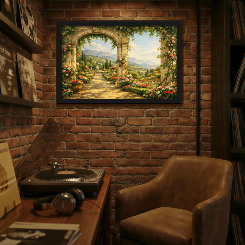 Paysage et paysages urbains Jardin Arche Chemin des fleurs Vue sur la montagne, H 12 po x l 18 po