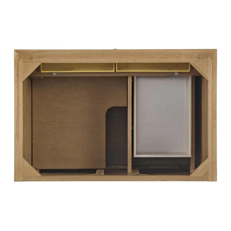 Lorelai 36'' W Single Vanity, Carrara White, Light Natural Oak, 8" Widespread