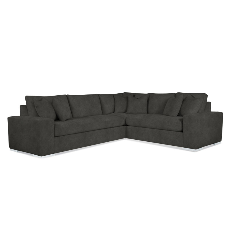 Memphis Sectional, Frost White, Right Hand Facing, Brown Geometric, 0456-33