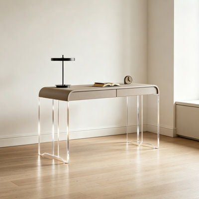 Bureau en acrylique moderne à 2 tiroirs de style crème