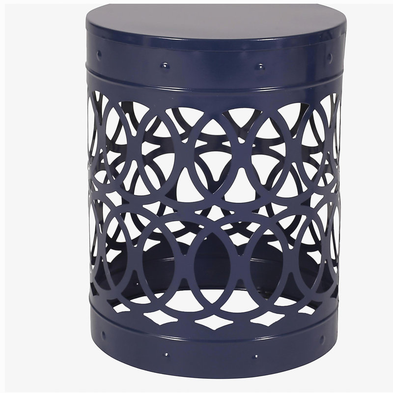 Set Of 2 Iron End Table For Outdoor, 2, Navy Blue