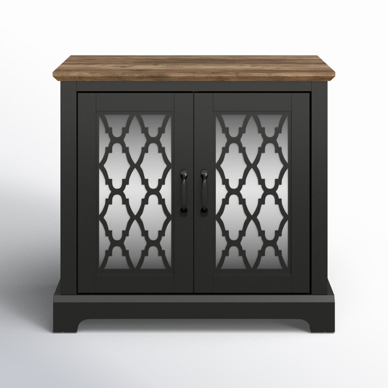 Armoire d'appoint Chessani, Noir / chêne noueux