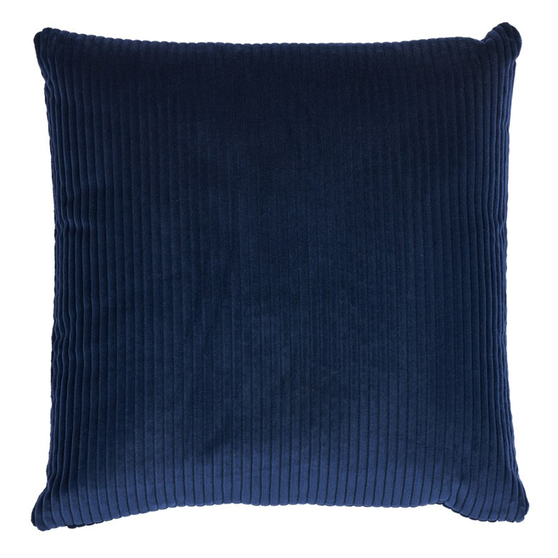 Wyatt Corduroy Throw Pillow, Navy, 18" x 18"