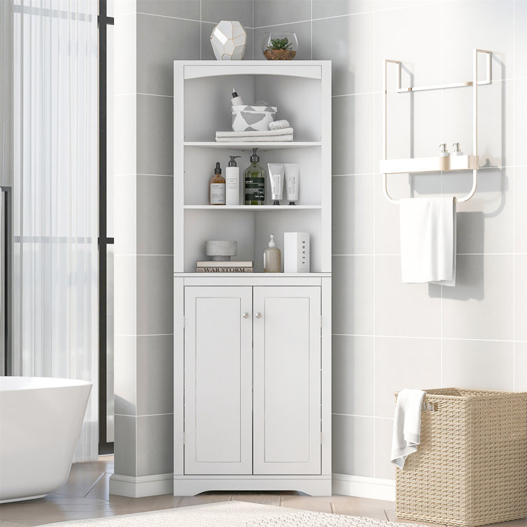 Almetter Freestanding Bathroom Cabinet with Drawers Lark Manor