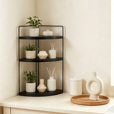 3-Tier Corner Shelf Organizer With Easy Assembly, Space-Saving Design For Bathroom Countertop, Kitchen, Vanity, Office, And Dresser
