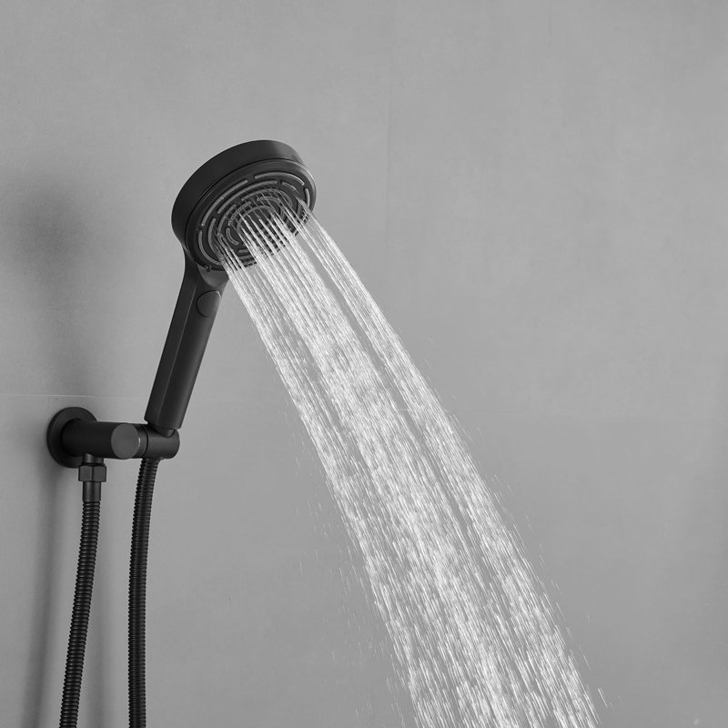 Wall Mounted Shower System With Hand Shower 2 Handle Shower Faucet Kit Brass Shower Faucet Combo With Rough-In Valve