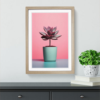 Succulent Minimalism - Single Picture Frame Print on Wood