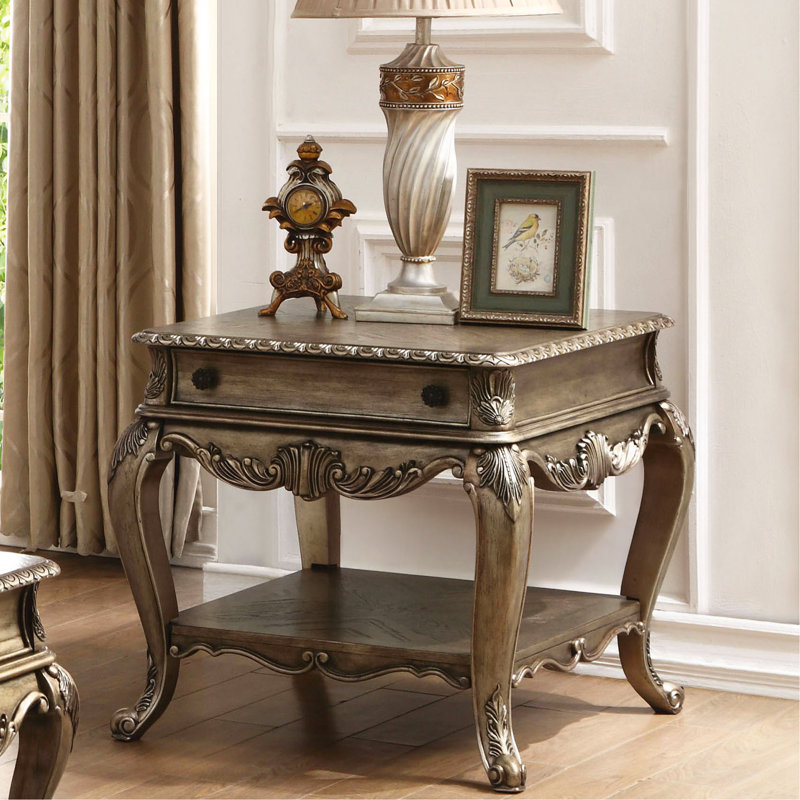 Vintage Oak Rectangular End Table