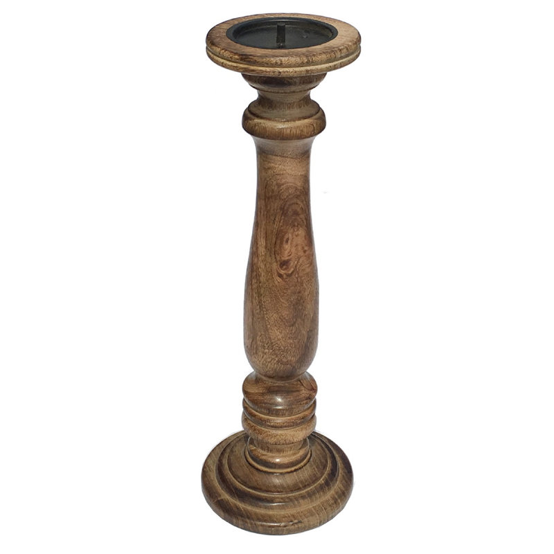 Wood Candlestick, 45cm H x 15cm W x 15cm D