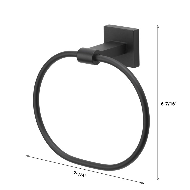 Avalon Towel Ring Hardware Accessory, Matte Black