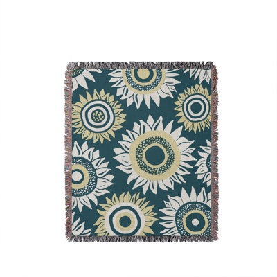 Jeté en coton Frannie Sunflowers