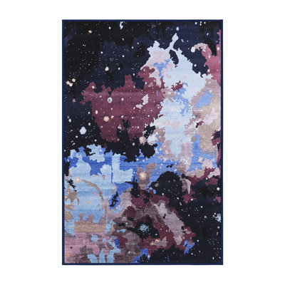 Tapis abstrait noir / bleu