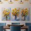 Floral Study Series CLVI - Ensemble de 3 toiles tendues avec châssis - Prêt à être accroché-107312342