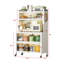 Étagère de boulanger de cuisine de 65 po de hauteur avec armoire à porte rabattable - 5 niveaux multifonctionnel, support pour micro-ondes, station de bar et armoire de rangement pour garde-manger, blanc
