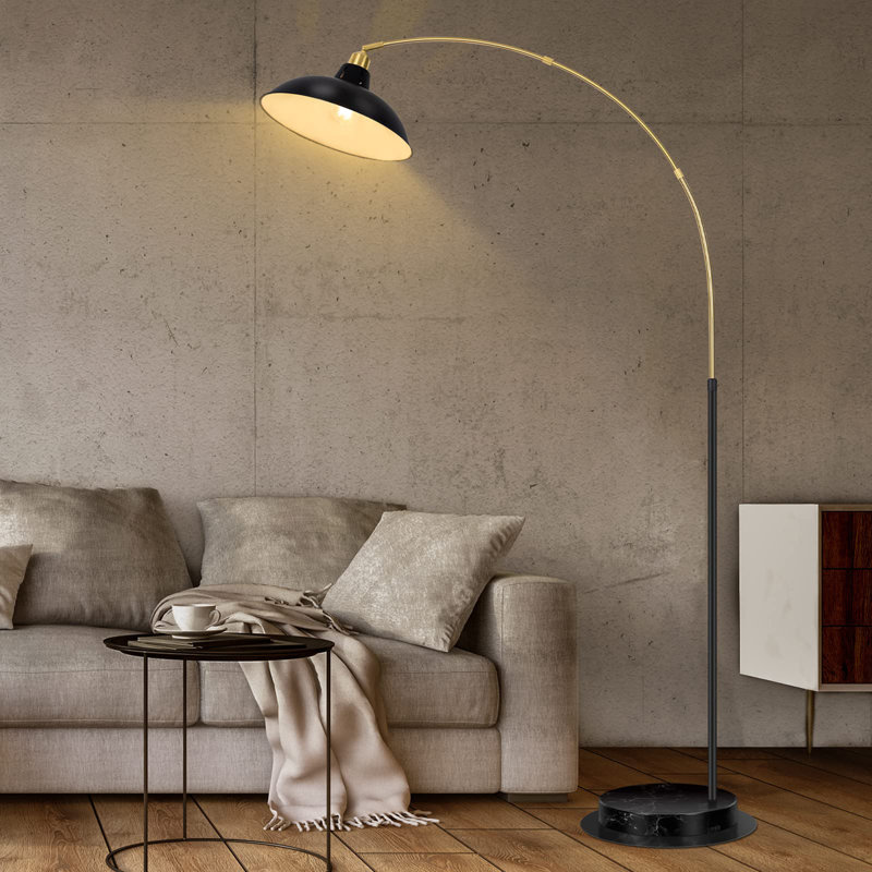 Zevyn 77'' Traditional Floor Lamp, Black, Black