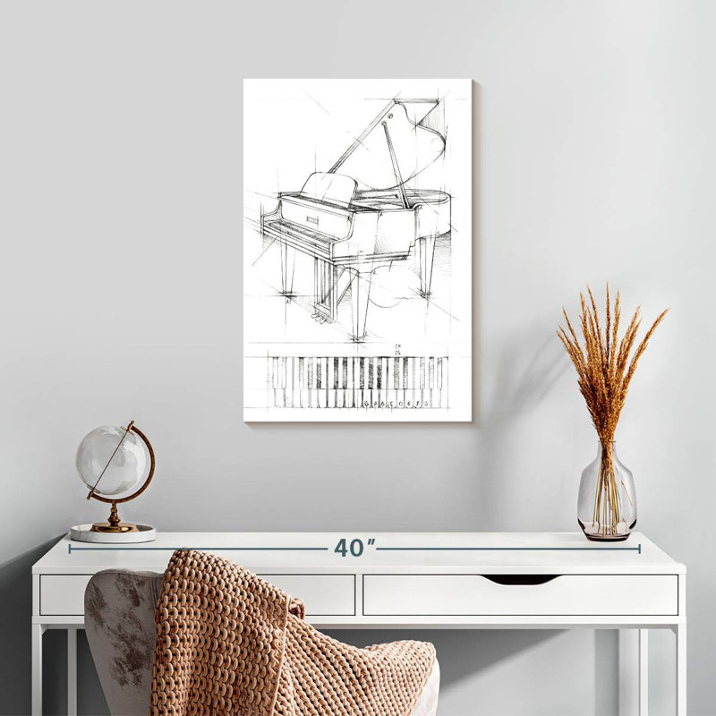 Abarca Piano Sketch, 24" H x 16" W