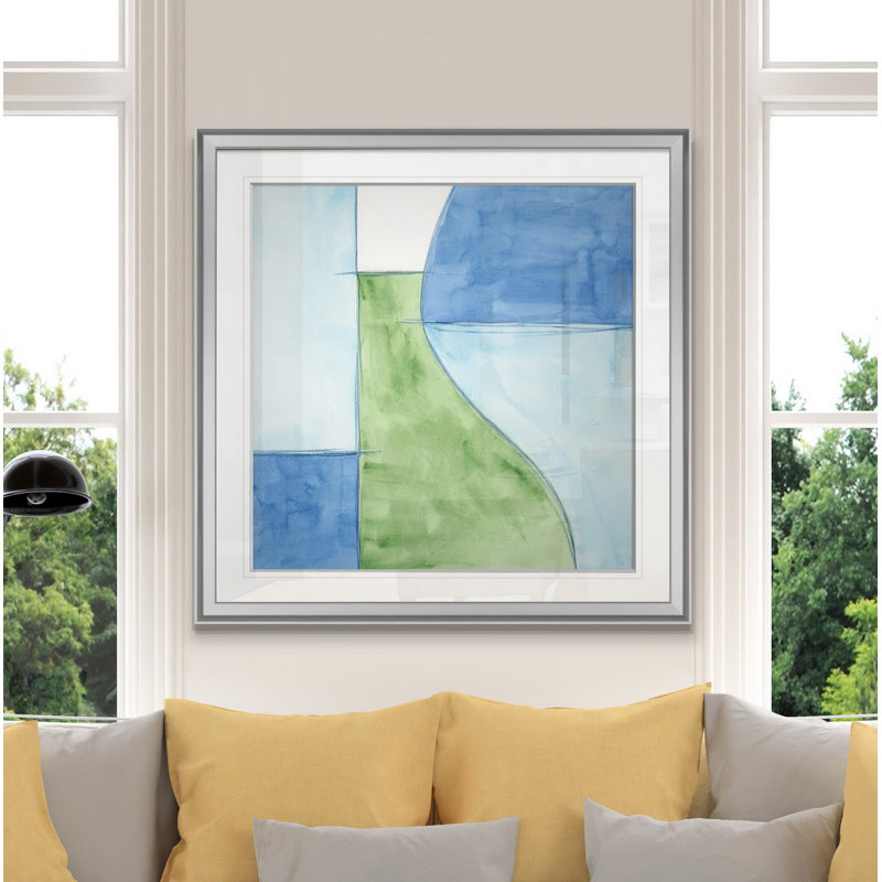 " Patch II ", 16" H x 16" W x 1.5" D, Silver Framed