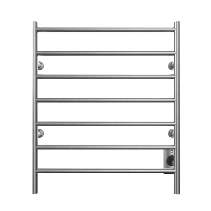 Chauffe-serviettes électrique mural 24 po x 27 po Kontour Linear - nickel brossé, câblé , Nickel brossé, Câblé