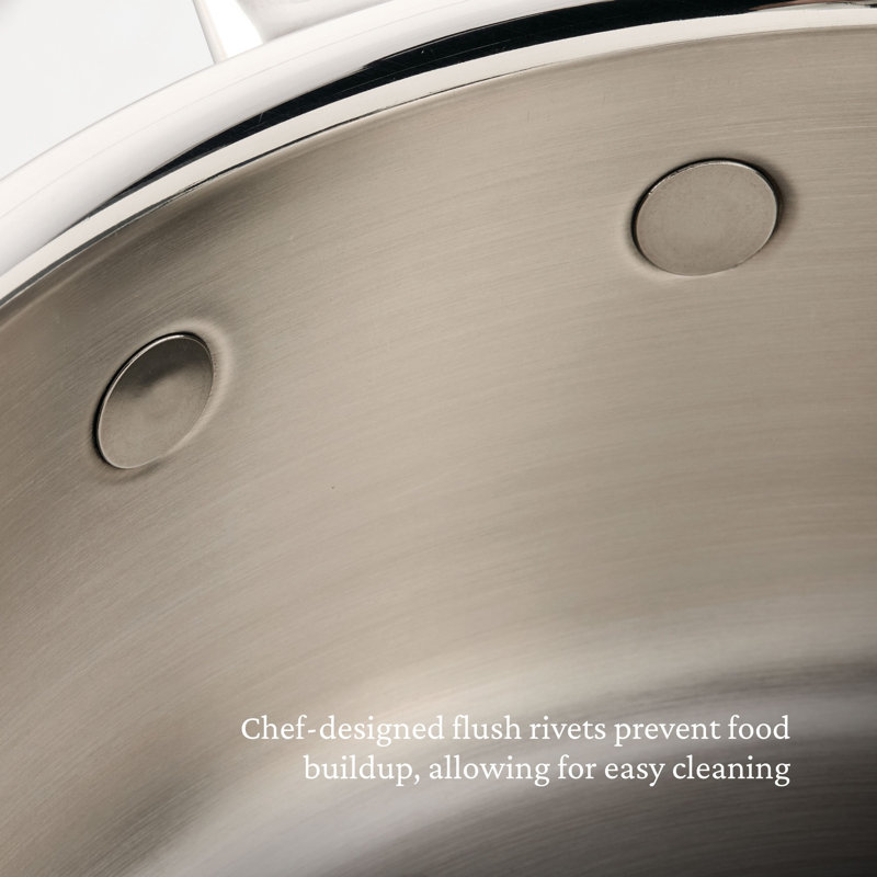 Probond® Luxe 4-quart Polished Professional Clad Stainless Steel Soup Pot With Lid
