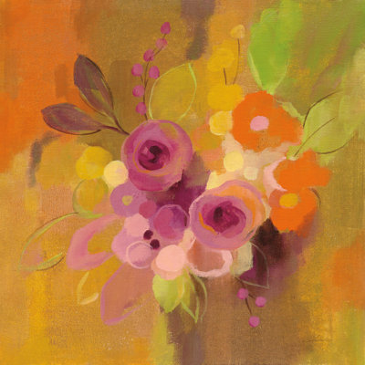 Petit bouquet I - peinture sur toile tendue